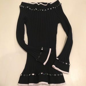 NWOT Belldini black tight sweater with jewels